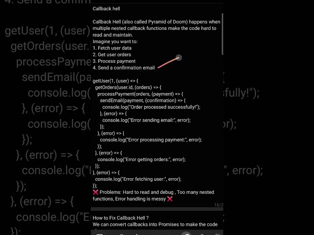 CALLBACK HELL ⚠️ in JavaScript #techtutorial #tutorial #webdevelopment #javascript