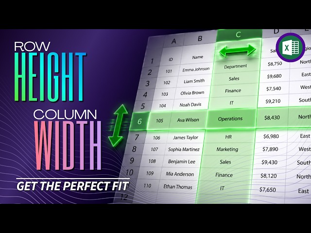 How to Adjust Row Height and Column Width in Excel | Basics for Beginners
