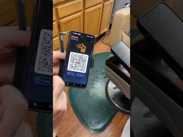 Using bitcoin to pay for a haircut via lightning at Steve's Barber