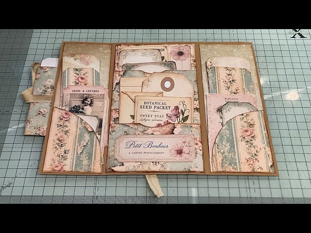 Craft with me -  Trifold Folio - Shabby Chic Style