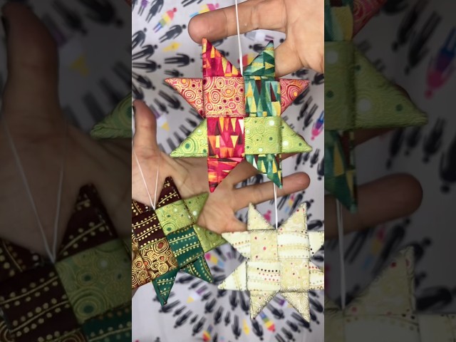 How to Make Scandinavian Folded Star Ornaments | Fabric Holiday DIY