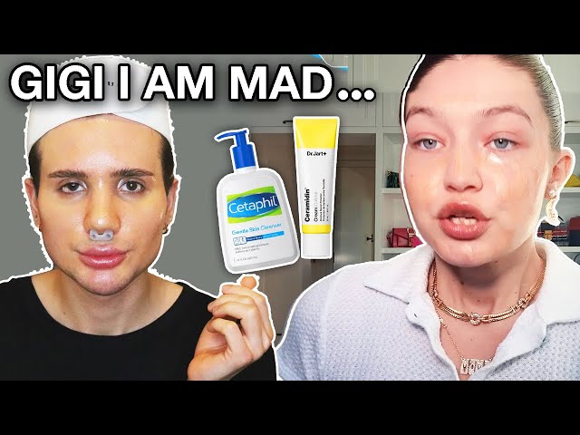 Reacting to GIGI HADID'S Post Pregnancy SKINCARE ROUTINE (she uses toothpaste?!🤡)