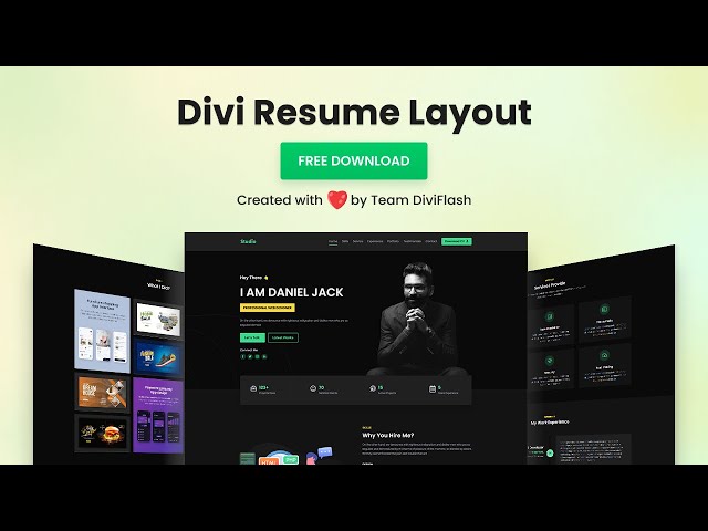 Divi Resume Layout by DiviFlash [FREE DOWNLOAD]
