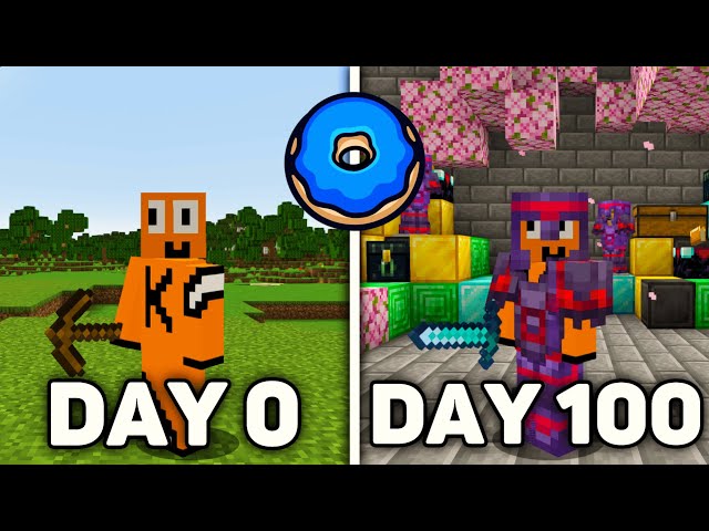 I Survived 100 Days on the DONUT SMP...