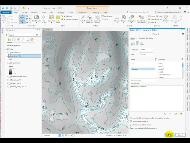 Making and labeling contour lines in ArcGIS Pro