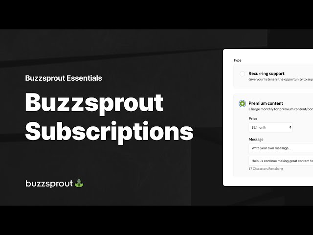 Buzzsprout Subscriptions — Buzzsprout Essentials
