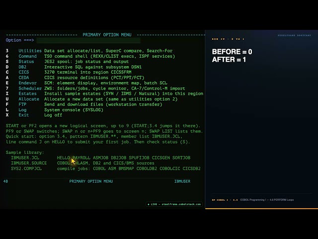 COBOL Programming I - Session 4.6 Perform Loops