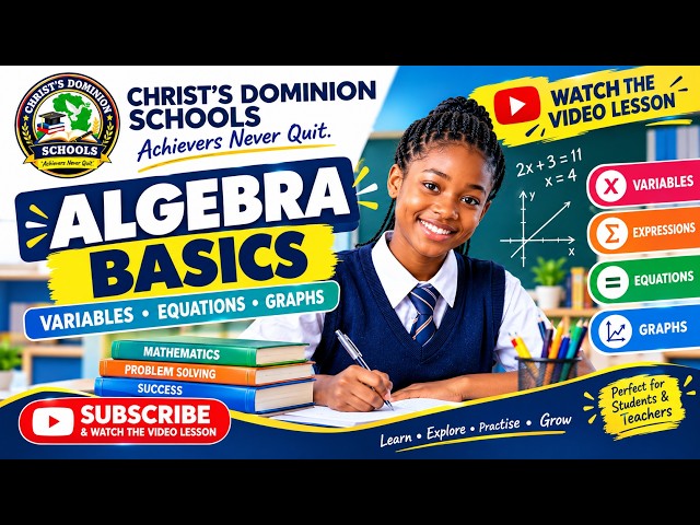 INTRODUCTION TO ALGEBRA | Variables, Coefficients, Expressions, Equations & Graphs