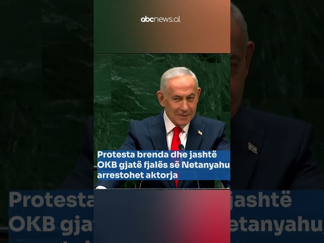 Protesta brenda dhe jashtë OKB gjatë fjalës së Netanyahu, arrestohet aktorja| ABC News Albania