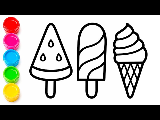 HOW TO DRAW CUTE ICE CREAM POPSICLES | EASY DRAWING & COLORING