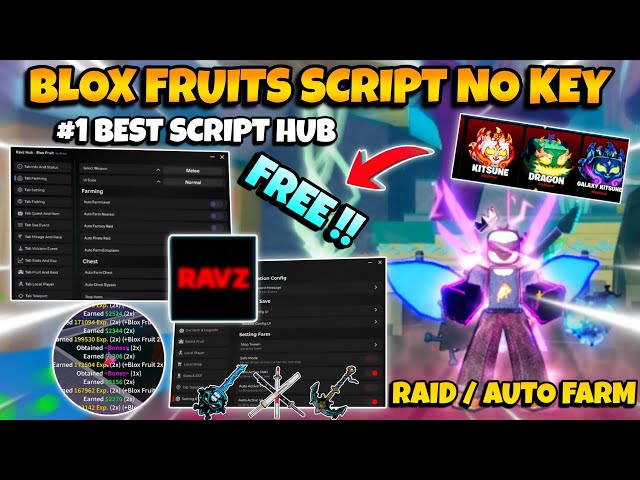 New Blox Fruits Script No Key - Auto Farm, Mastery, Raid, Dungeon, Fruit ESP & More! 🔥