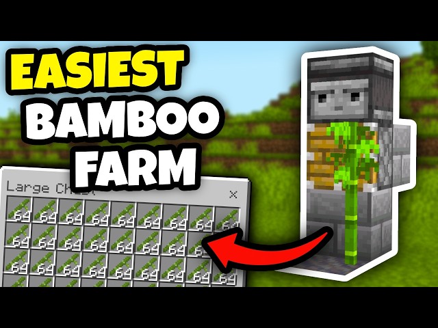 EASIEST BAMBOO FARM Minecraft Bedrock/Java | 26.3/1.21+