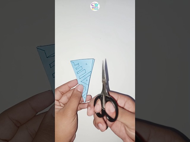 Blue Paper Snowflake Art #shorts #ytshorts #sketchandfold #papersnowflake