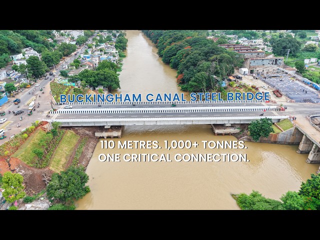 110M Steel Bridge Construction | Cantilever Erection Over 60M Canal | Bheemaa Infra