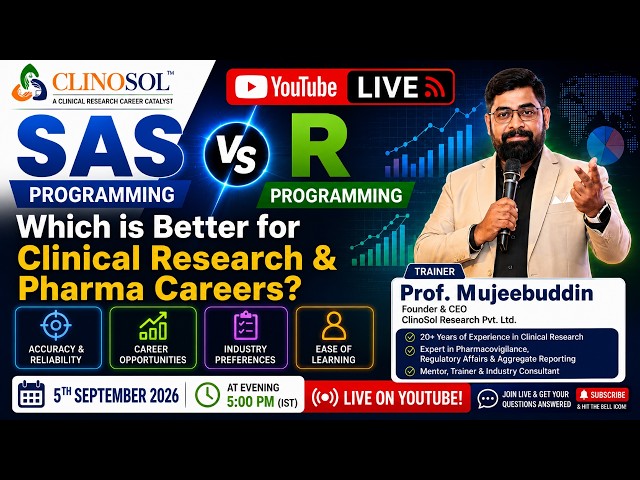 SAS vs R Programming: Which Is Better for Clinical Research & Pharma Careers? | LIVE
