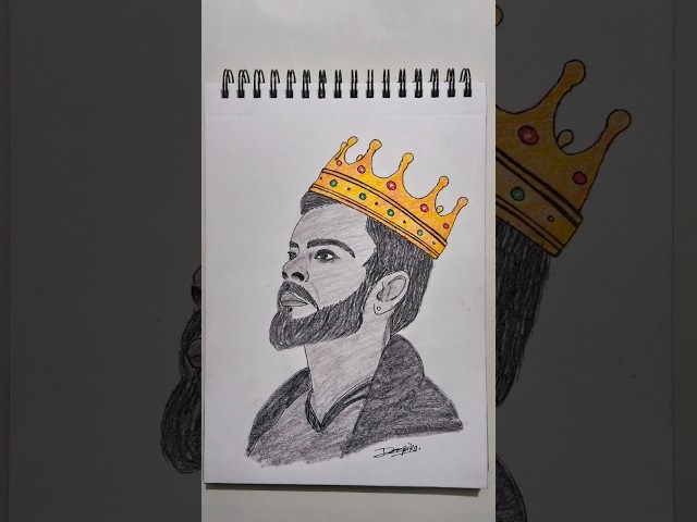 How to Draw Virat Kohli drawing. step by step❤️✏️|king Kohli #viratkohli#shorts#king#art #drawing