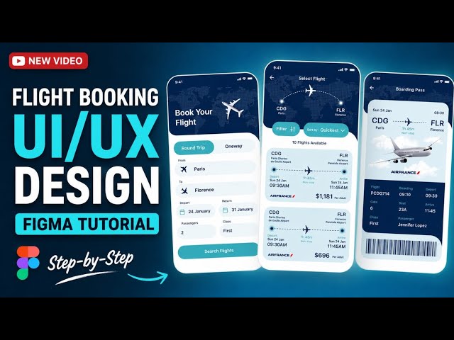 Flight Booking App UI Design in Figma | Step-by-Step Tutorial ✈️
