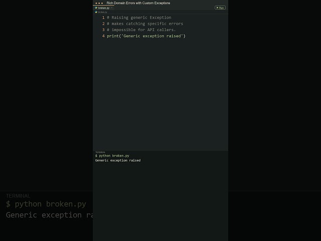 Create Professional Custom Exceptions in Python! 🎯 #shorts #python