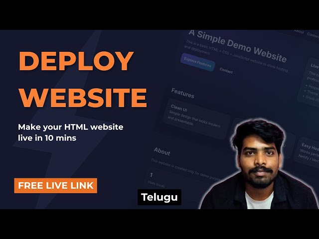 How to Host a Website for Free | HTML CSS JavaScript + Vercel Deployment | Telugu