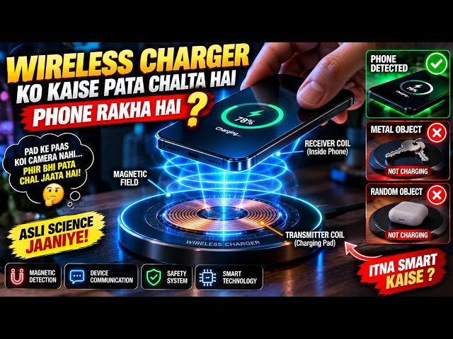 🔥 Wireless Charger Ko Kaise Pata Chalta Hai Phone Rakha Hai? 🤯 Asli Secret!