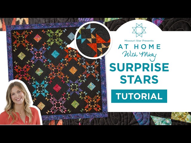 Make a Surprise Stars quilt using precut quilting fabric | At Home With Misty