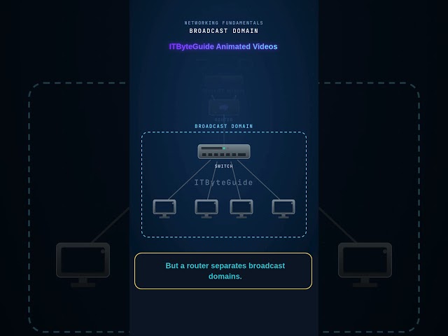 What is Broadcast domain |  #itsupport #domain #switch #networking #vlan