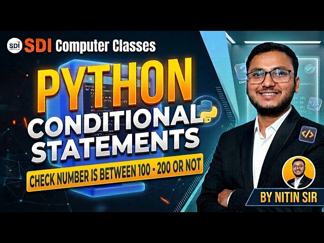 6. Check Given Number is between 100 - 200 or Not || Python Conditional Statement Program #nitin_sir