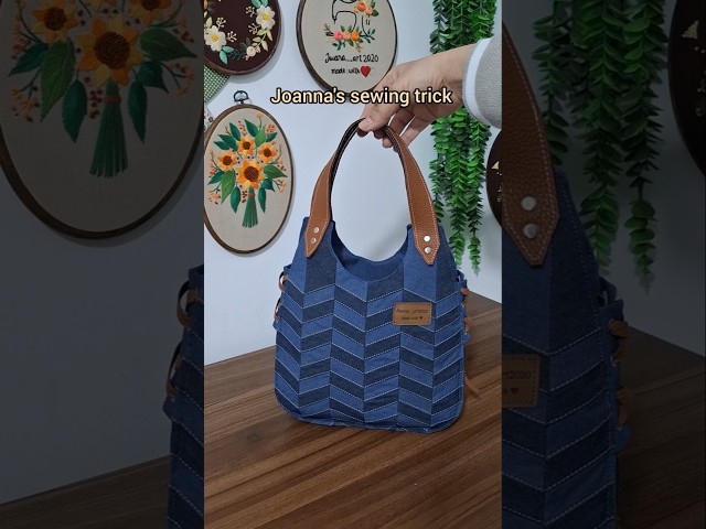 Easy way to sewing stylish patchwork handbag:how to sew patchwork handbag (patchwork idea)#shorts