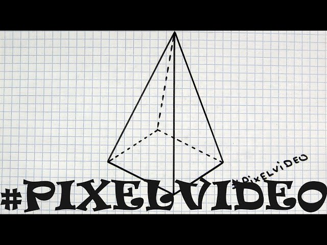 How to draw a quadrangular pyramid 3d  #pixelvideo