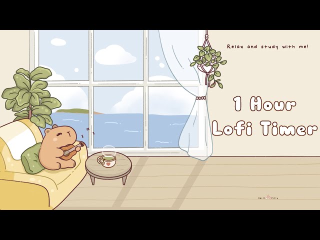 1 Hour - Relax & study with me Lofi | Tunes of Capy #timer  #1hour #1hourloop #lofi #relaxing #calm