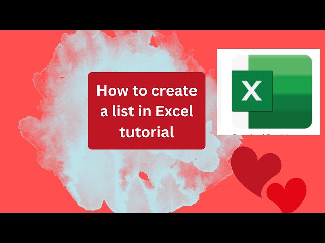 how to create a list in Excel tutorial