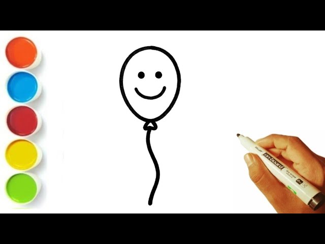 Balloon 🎈 drawing very easy painting and colouring