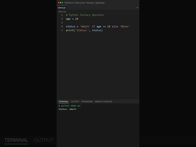 Python's One-Line Ternary Operator! ⚡ #shorts #python