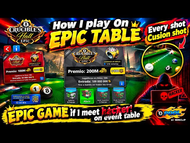 Epic Hall Ep 547 8 BALL POOL LIVE Epic event table #gaming #games #live #8ballpool