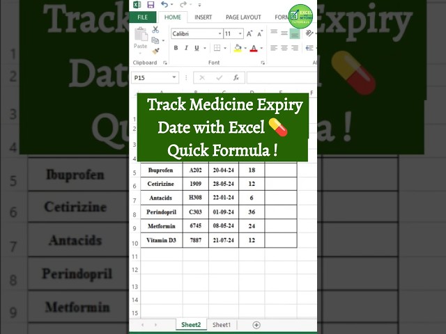 Excel Hack for Expiry Dates ⏰ | How to Track Medicines & Products in Seconds! #excel #viral #shorts