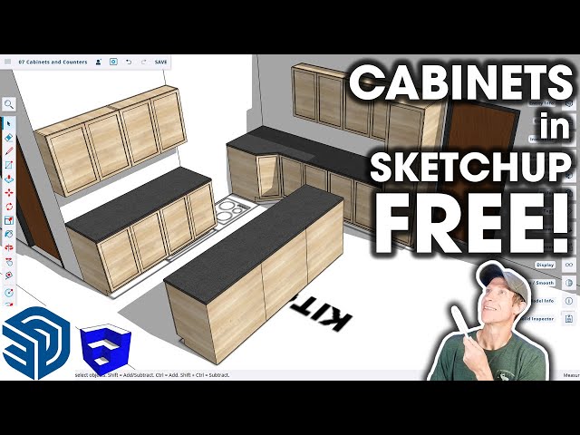 Getting Started with SketchUp Free in 2025 - Lesson 7 - Creating Cabinets and Counters!