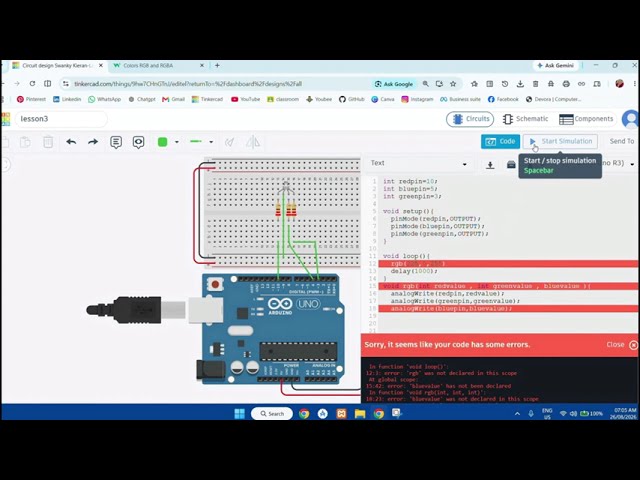 Arduino For Begineers Lesson-3 Rgb and functions