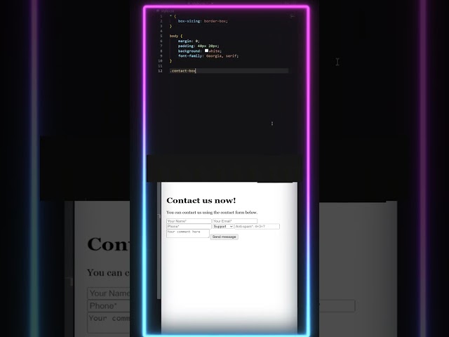 How to Create a Contact Us Form Using HTML & CSS | Web Design