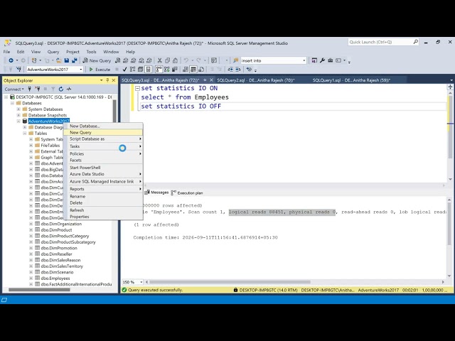 SQL Server Query Performance: Logical vs. Physical Reads & Execution Plans