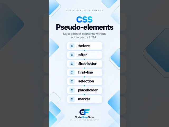 7 CSS Pseudo-Elements You Should Know 🚀 | CSS Tips #Shorts
