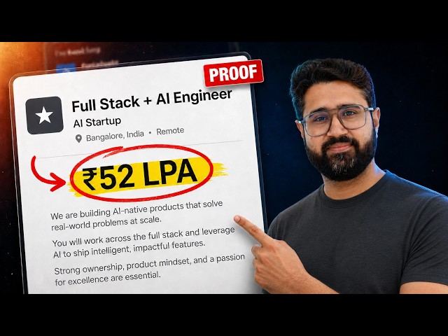 Full Stack + AI = ₹52 LPA? (2026 Web Development Roadmap)
