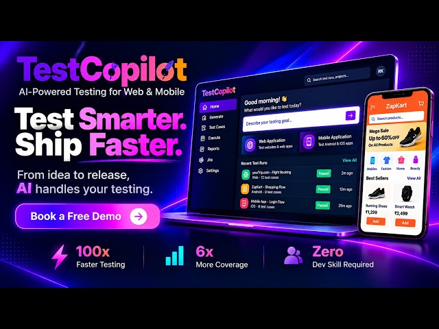 AI Software Testing & Test Automation | TestCopilot Product Demo