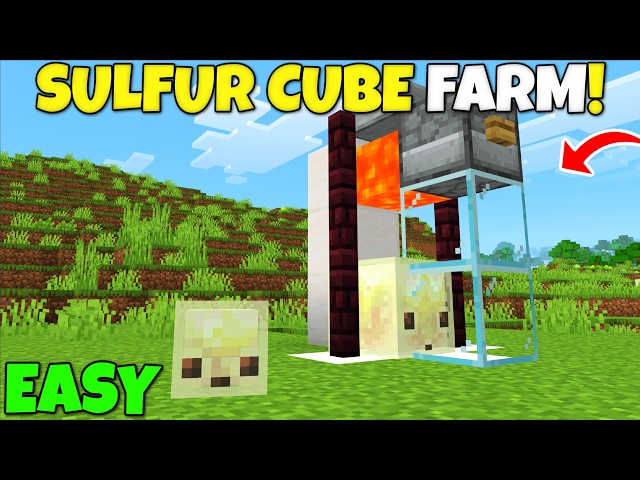 Easy SULFUR CUBE FARM Tutorial! Sulfur Cube Breeder! Minecraft Bedrock Edition