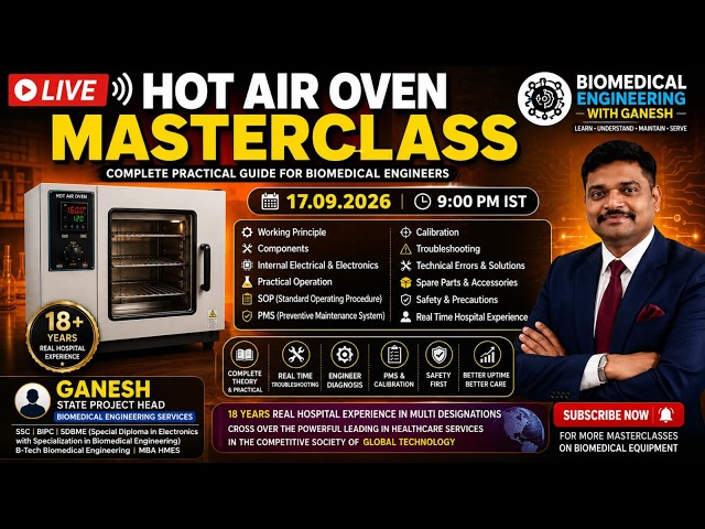 🔴 LIVE | HOT AIR OVEN MASTERCLASS | Working, Components, PMS, Calibration & Troubleshoot |17.09.2026