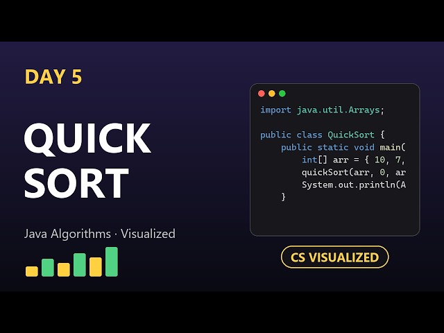 Quick Sort Visualized in Java | 100 Days of DSA Day 5