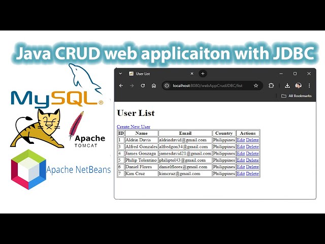 Java CRUD Web Application with JDBC -Apache Netbeans