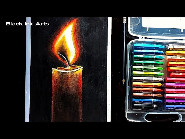 Easy Oil Pastel Drawing || Mesmerizing Candle Drawing with Oil Pastels: Step-by-Step Art Tutorial