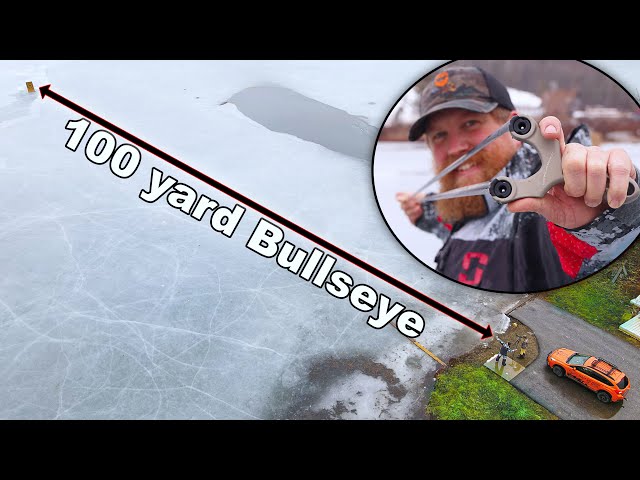 100 Yard Slingshot Bullseye-Longest Shot Ever... LE Axiom Ocularis | Trick Shot Tuesday Ep. #23