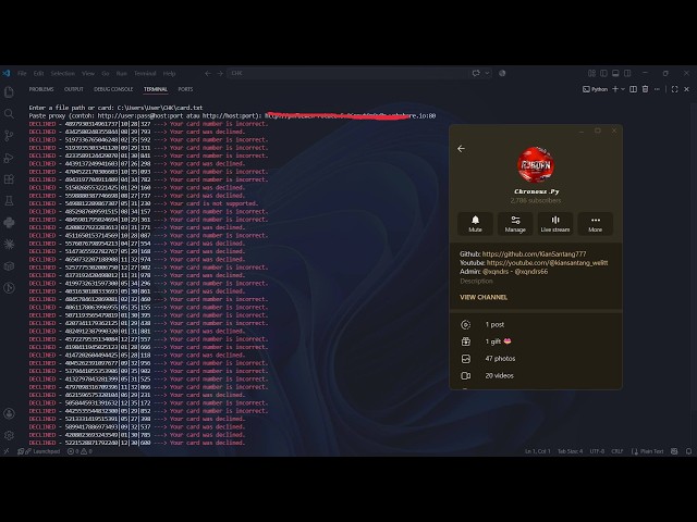 Advanced Python Tools CC Checker Stripe Charge & Braintree VBV 2026 Working!!