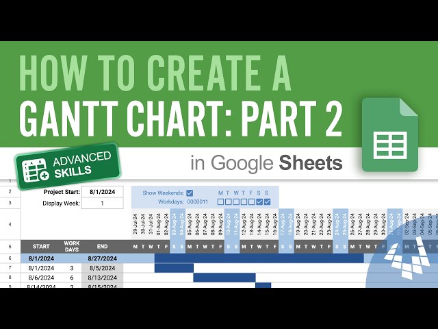Create a Gantt Chart in Google Sheets - Part 2: Work Days
